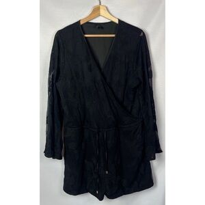Boutique SEN Black Long Sleeve Wrap Front Romper 3 L